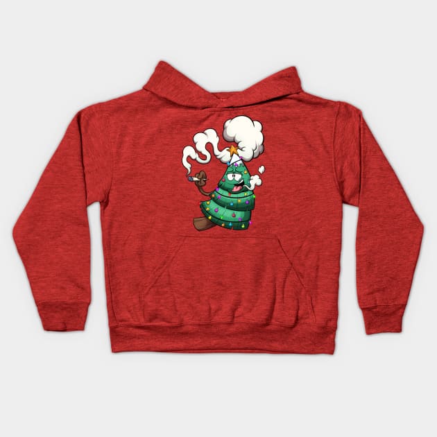 Stoned Christmas Tree Kids Hoodie by TheMaskedTooner